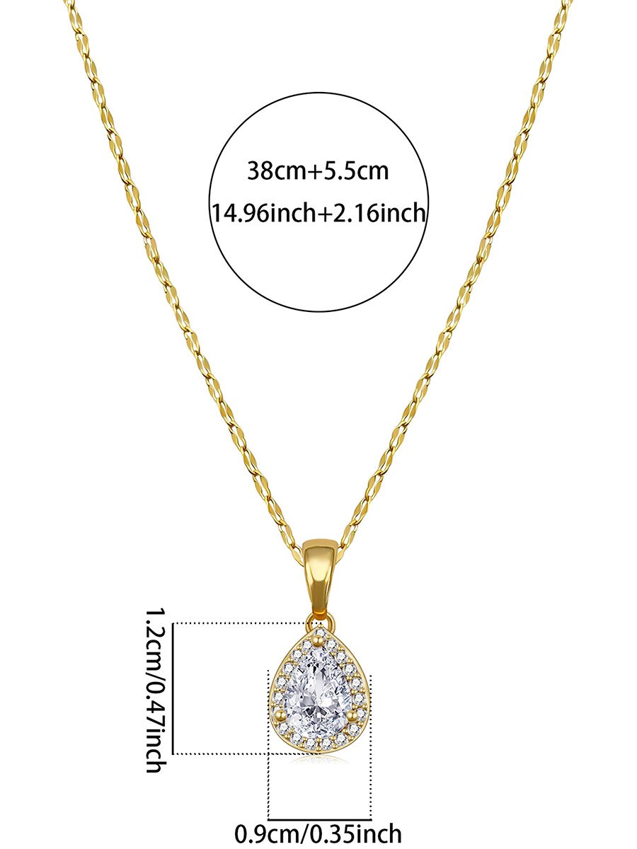 Waterdrop Embellished Drop Necklace