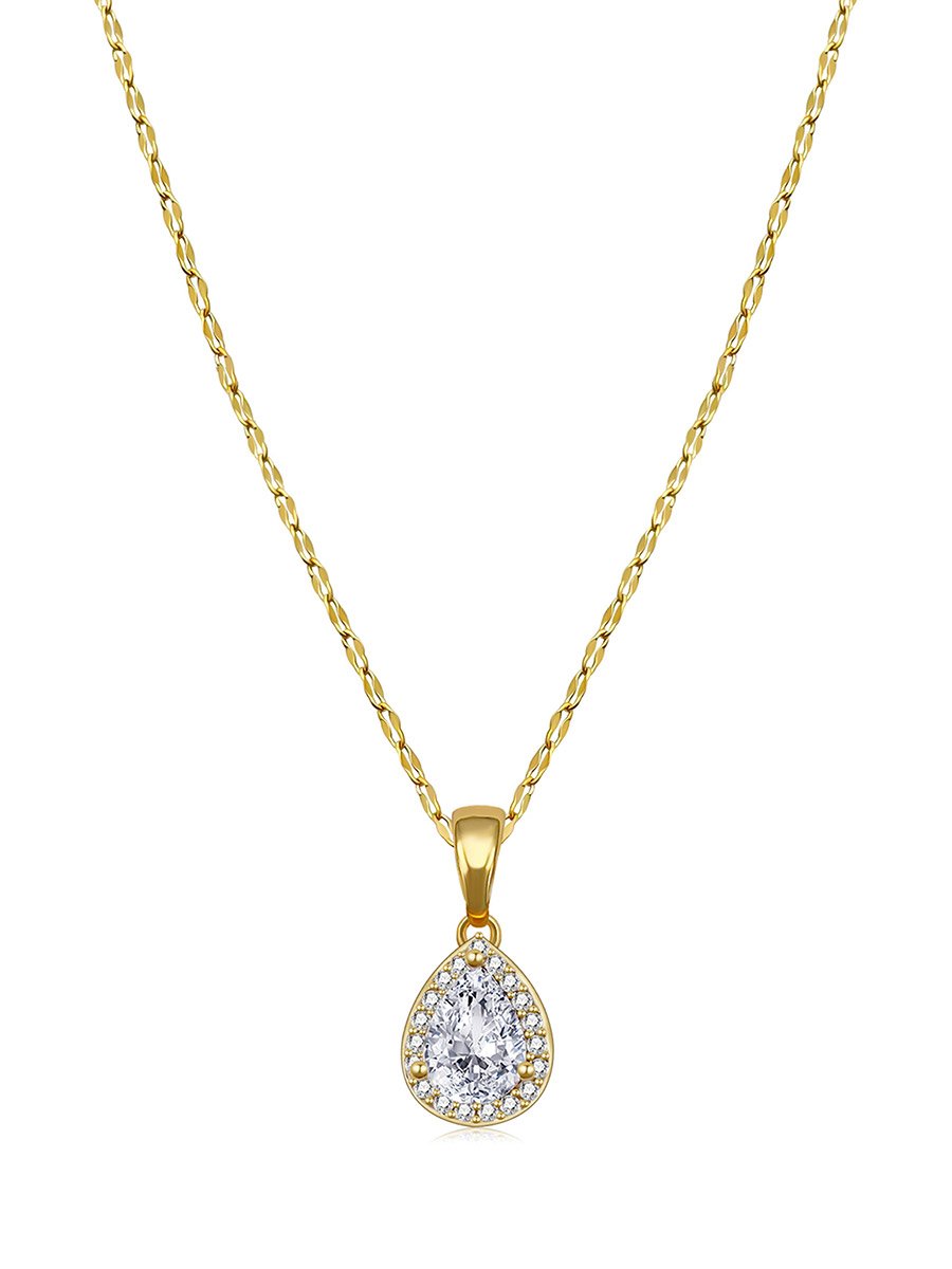 Waterdrop Embellished Drop Necklace