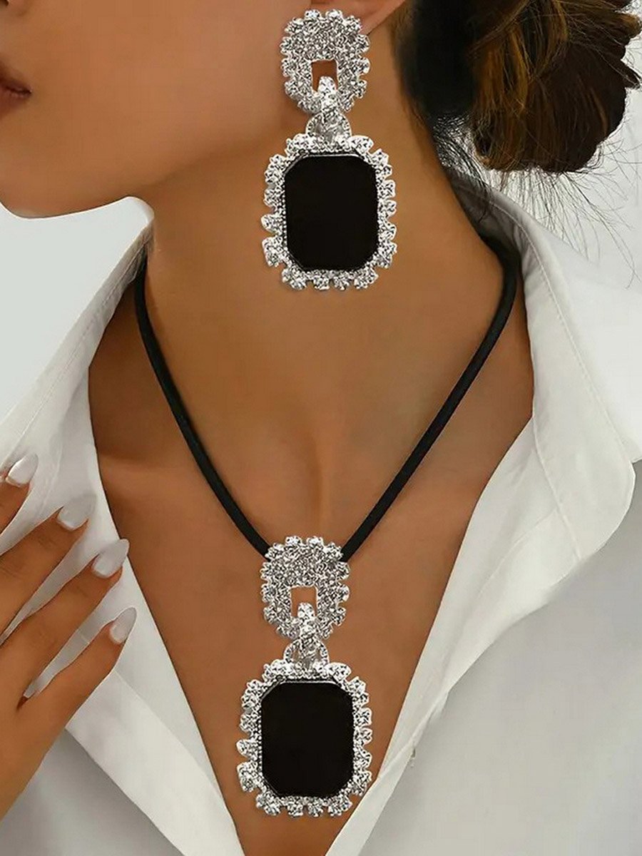 Embellished Necklace and Earring Jewelry Set
