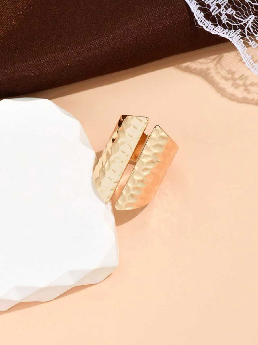 Hammered Gold Tone Cuff Ring