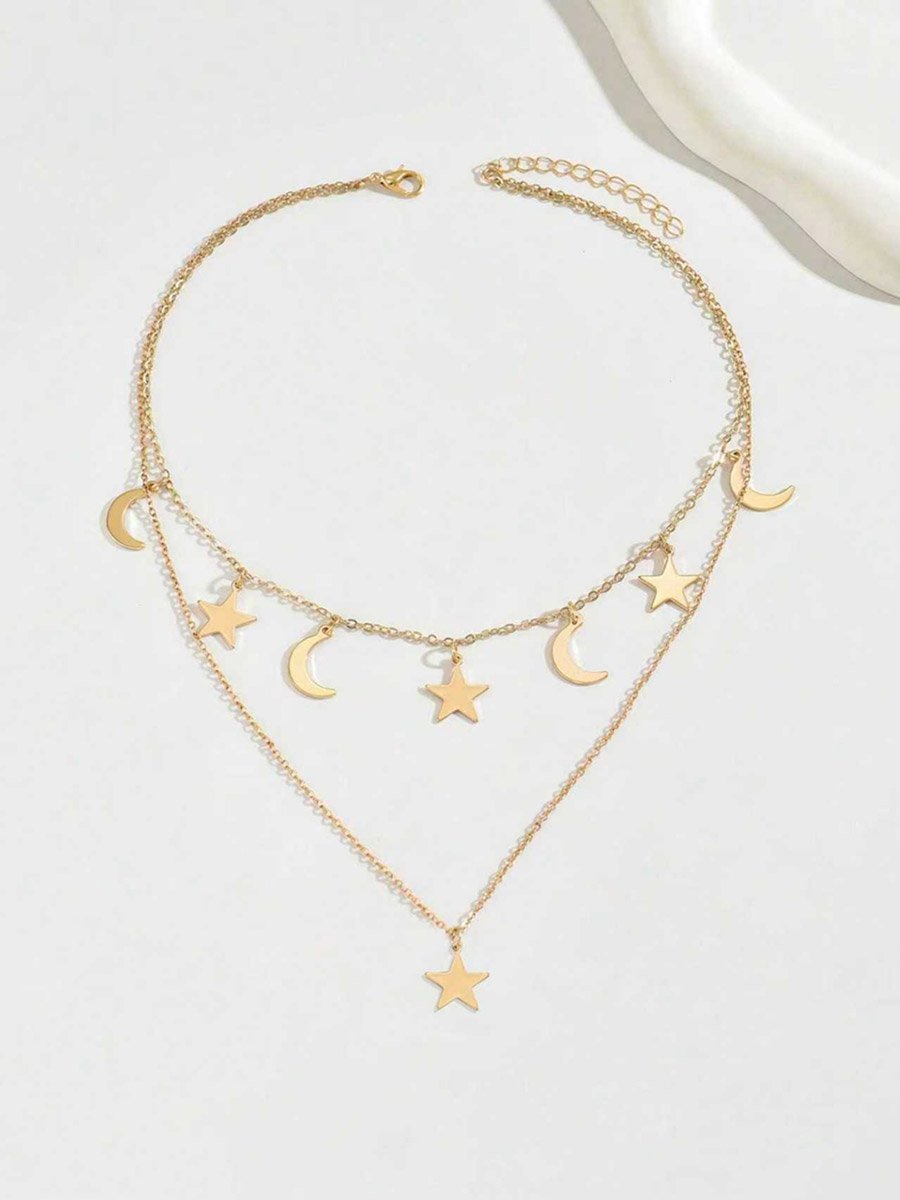 Star Moon Decor Layered Necklace