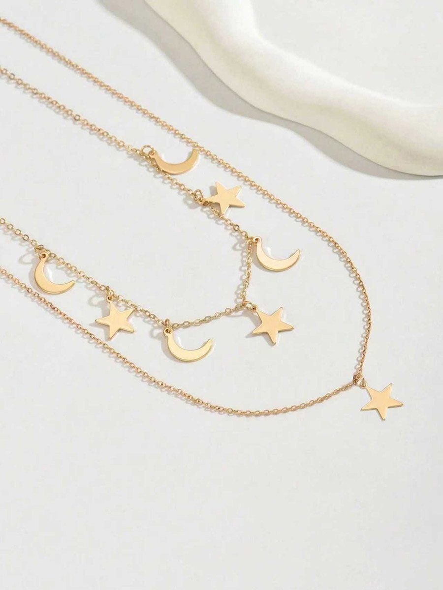 Star Moon Decor Layered Necklace