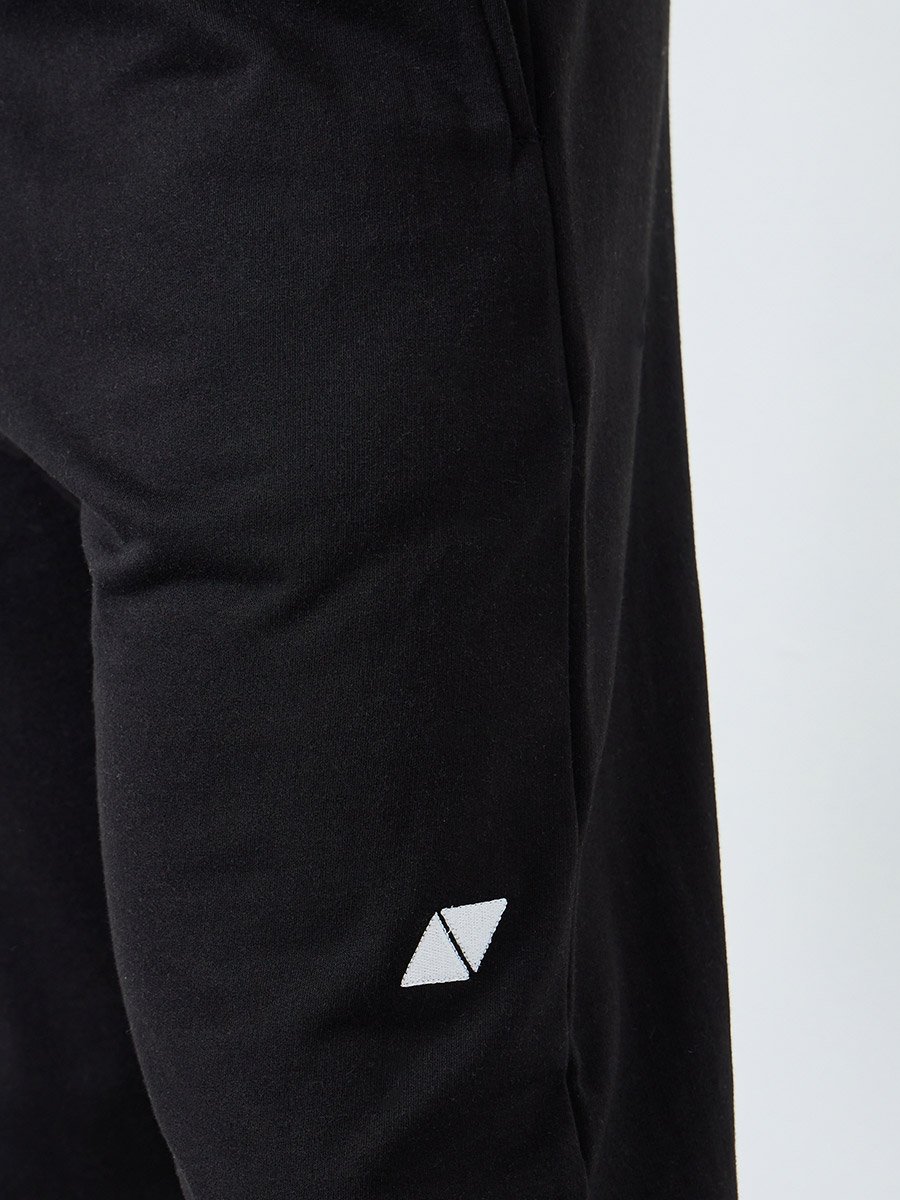 Men Black Embroidered Fleece Joggers