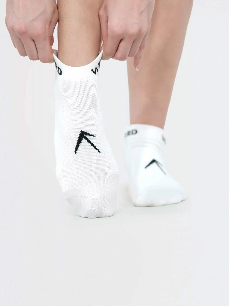 Pack Of 3 - White Ankle Length Dry Touch Socks With Text Detail