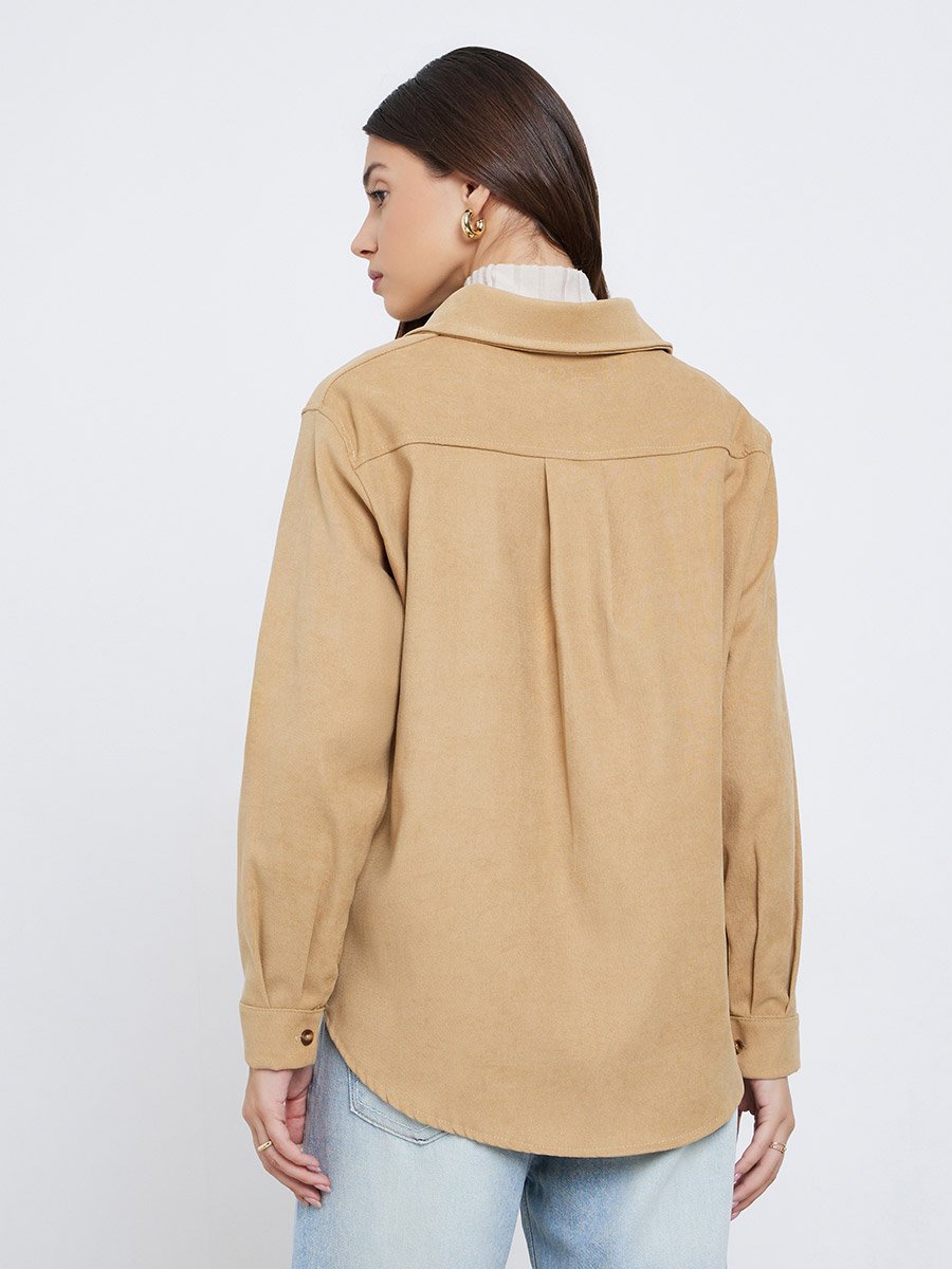 Tan Oversized Corduroy Shirt