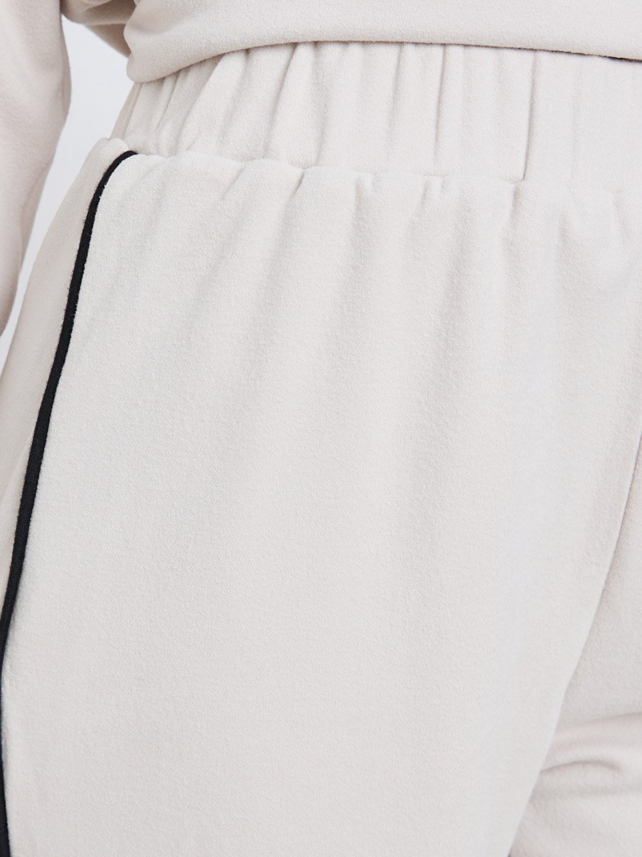 Women Cream Side Stripe Joggers