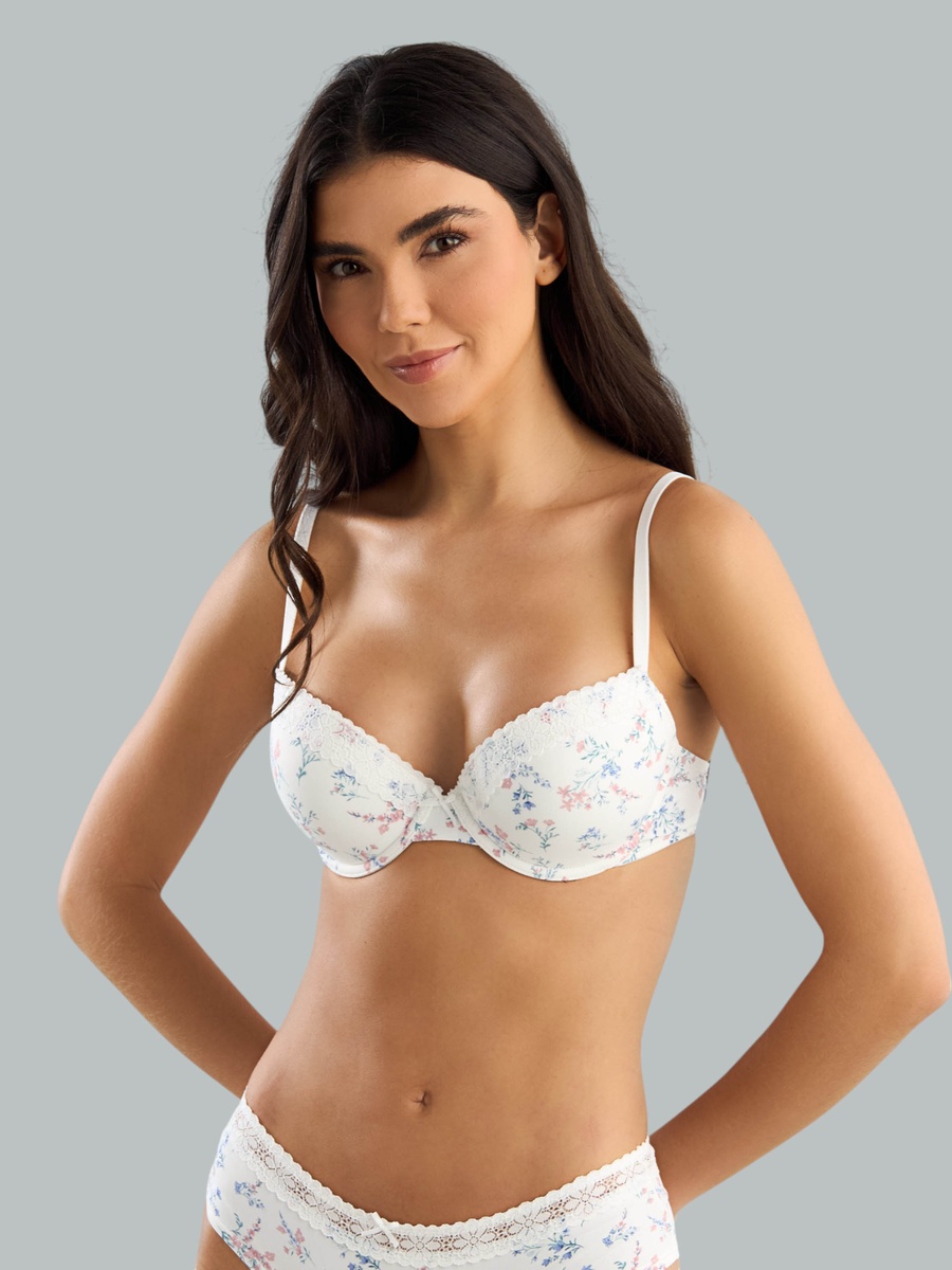 Pack of 2 - Lace Detail Wired Push-Up Demi Bra