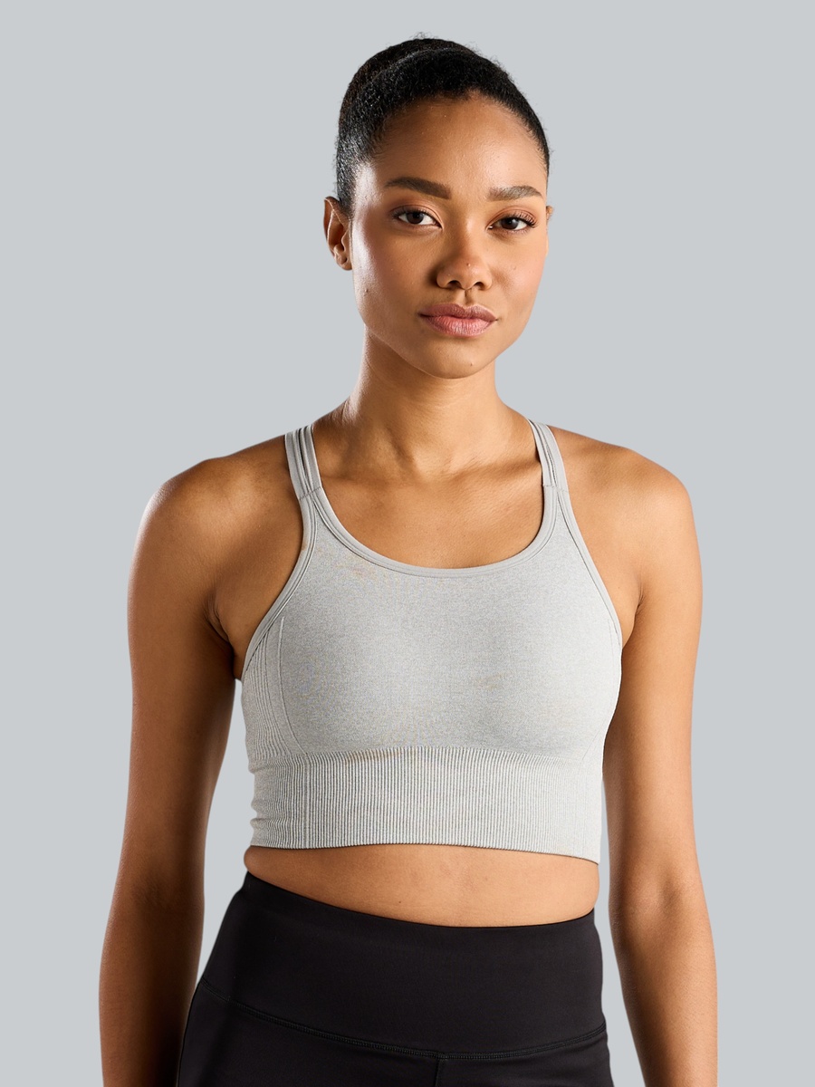 Ribbed Cross-Back Crop Top