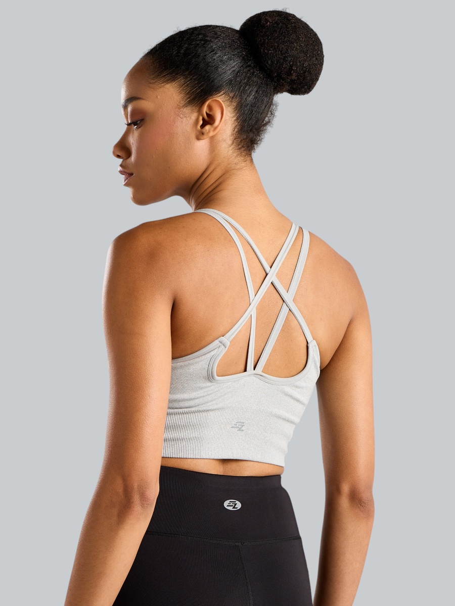 Ribbed Cross-Back Crop Top