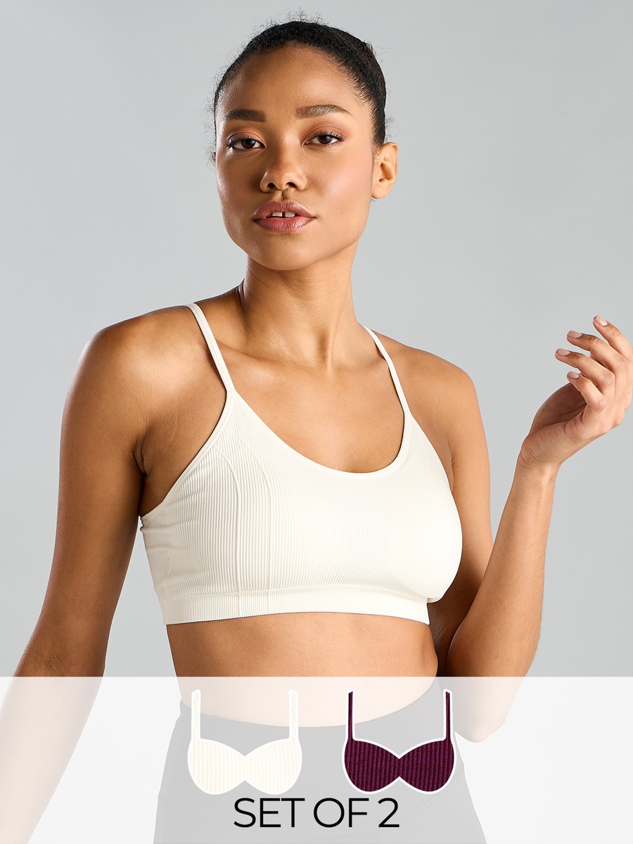 Pack of 2 - Ribbed Seamless Crop Top