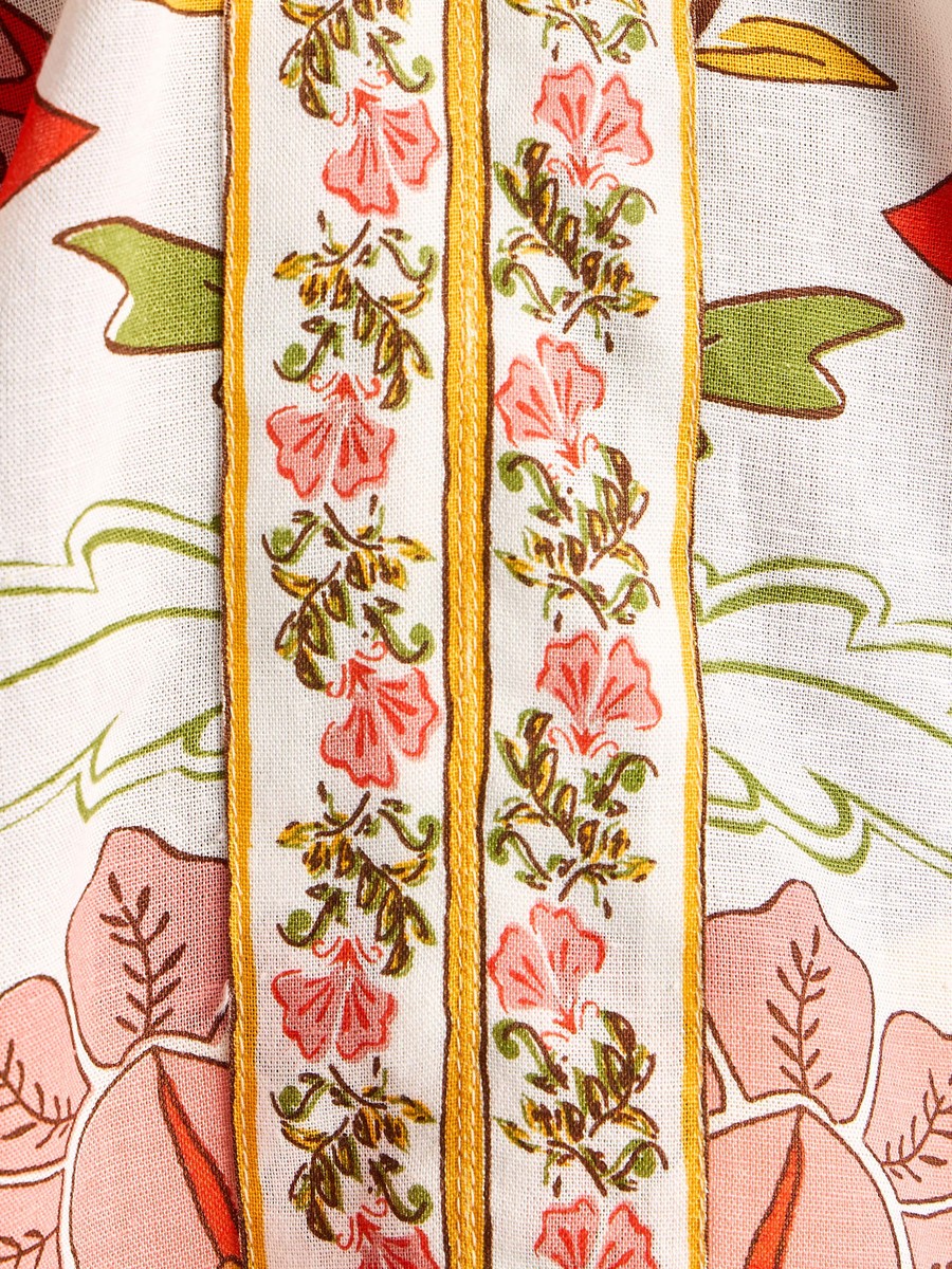 All-Over Print V Neck Kaftan Top