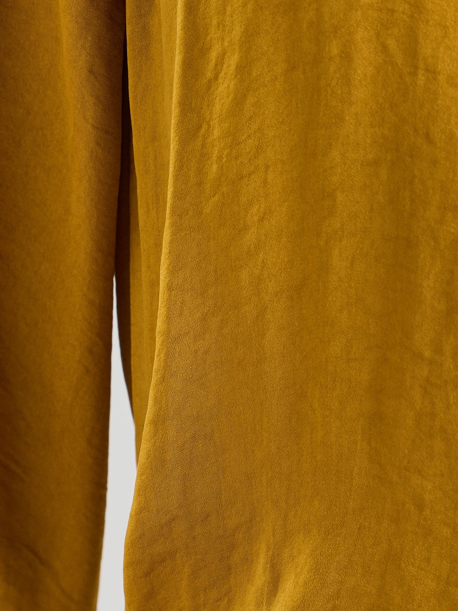 Satin Pie Crust Neck Top with Bishop Sleeves