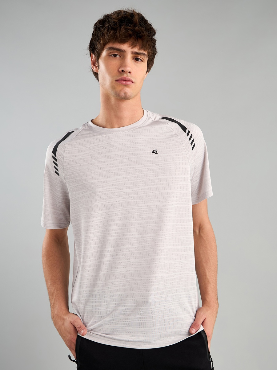 Textured T-Shirt with Raglan Sleeves