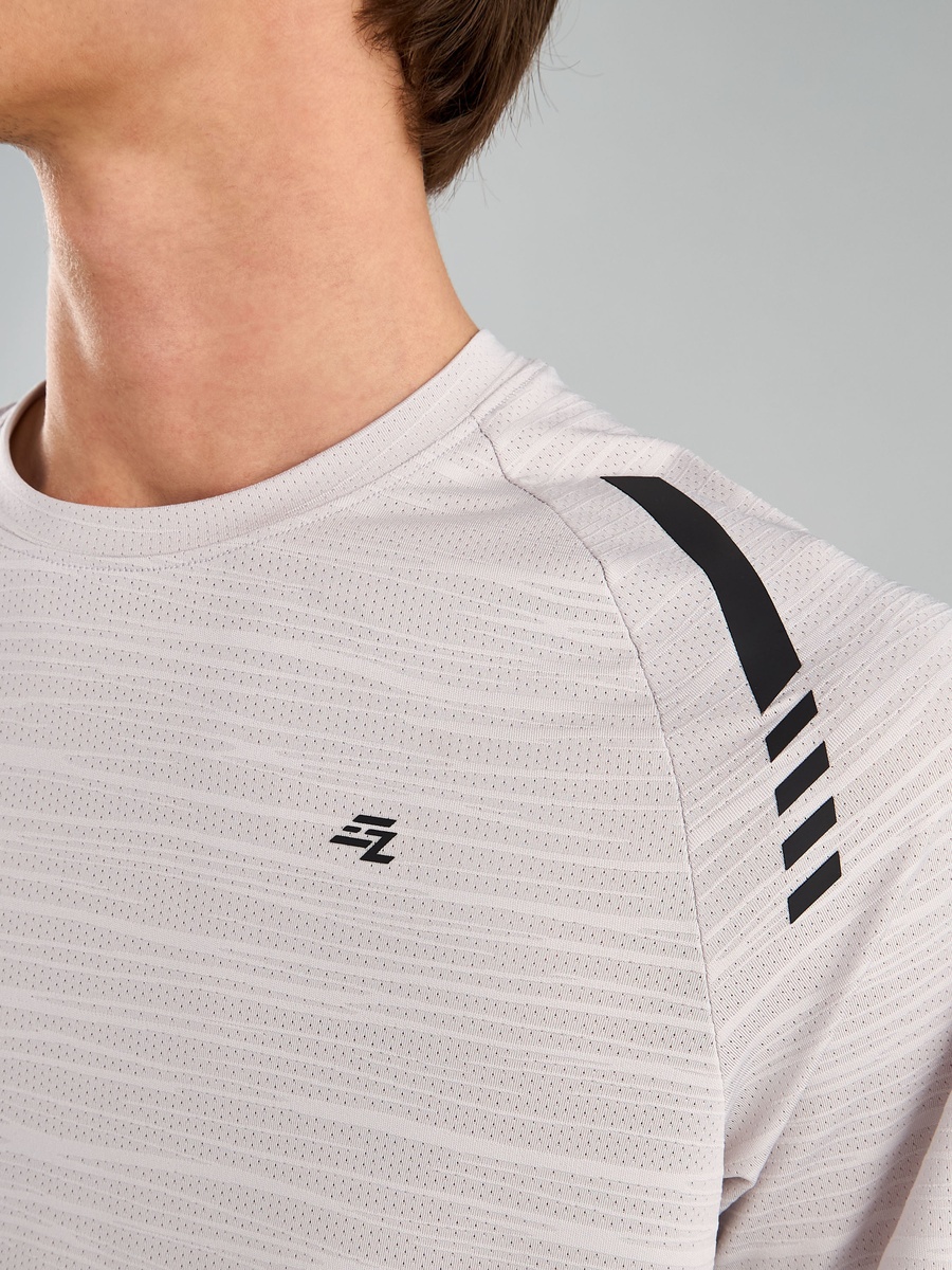 Textured T-Shirt with Raglan Sleeves