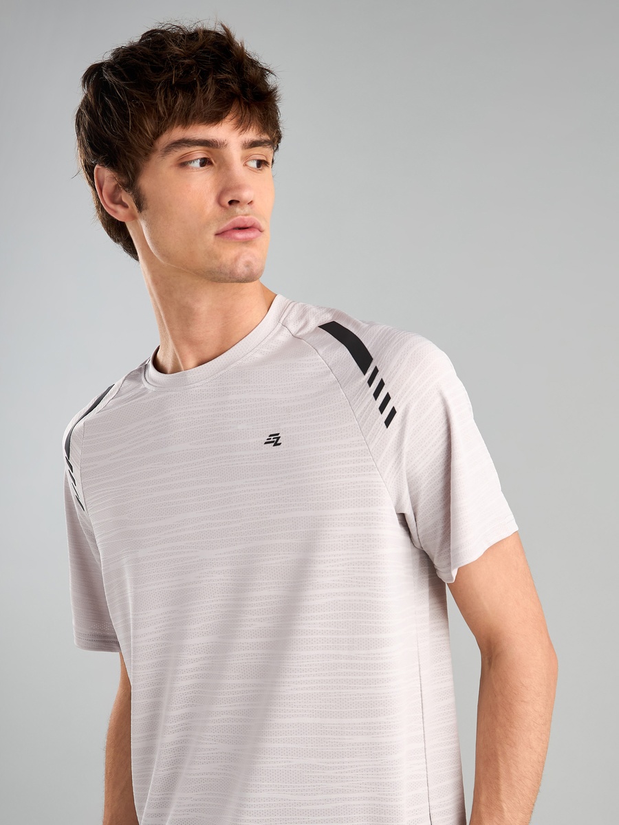 Textured T-Shirt with Raglan Sleeves