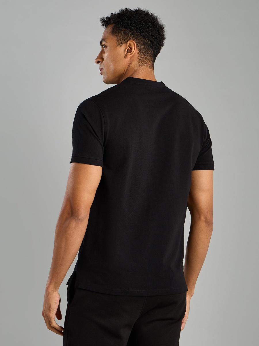 Plain Pique Polo T-Shirt with Mandarin Collar