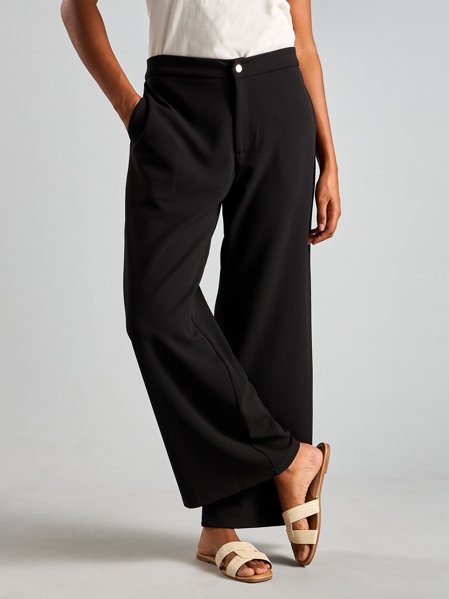 Textured Pants with Piping Detail
