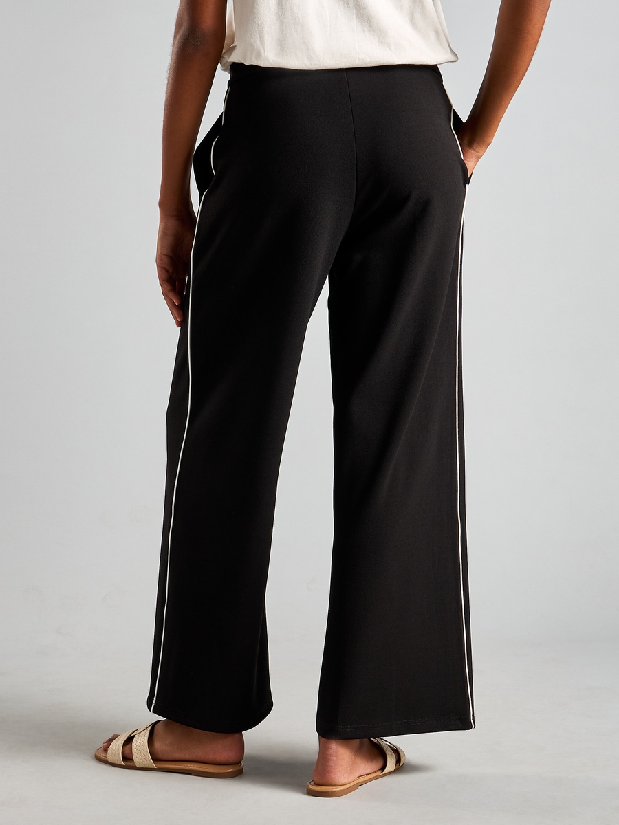 Textured Pants with Piping Detail