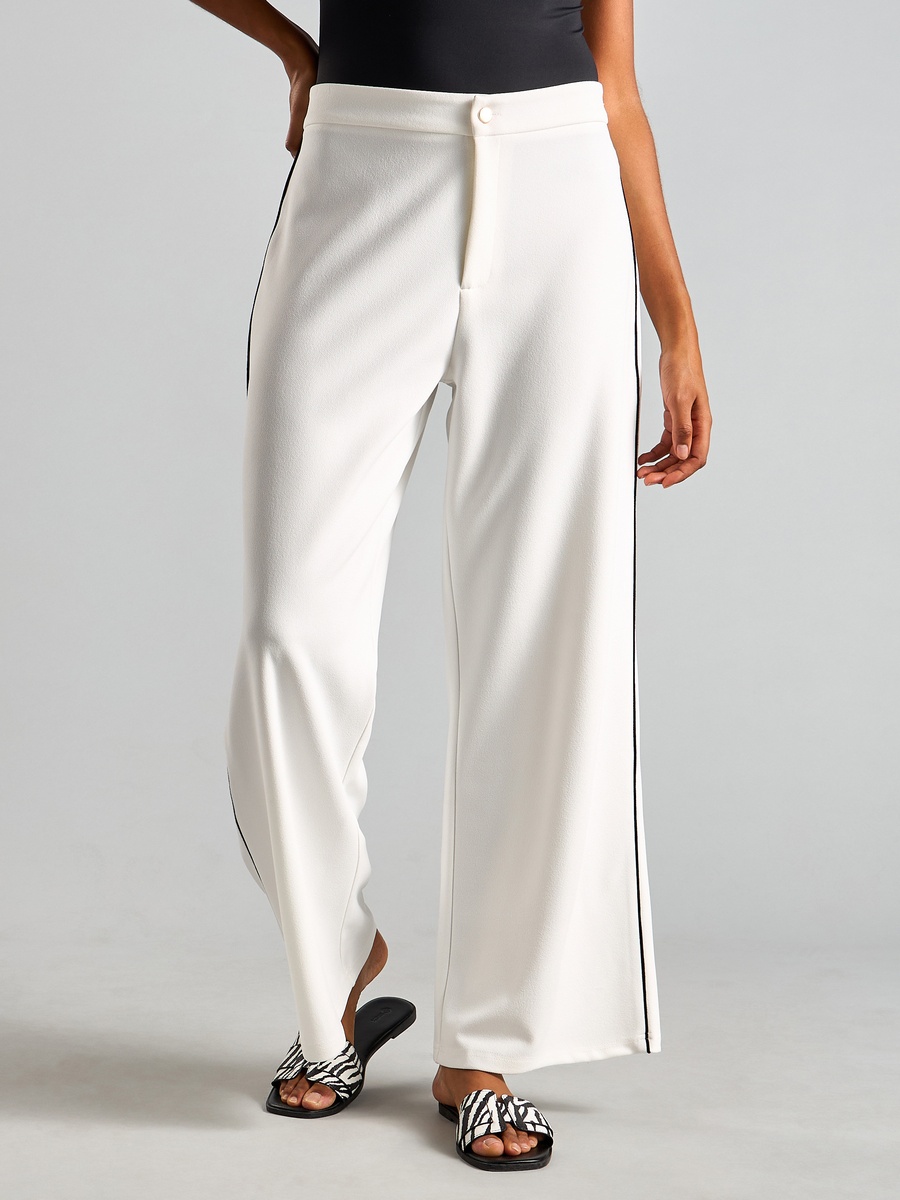 Plain Pants with Piping Detail