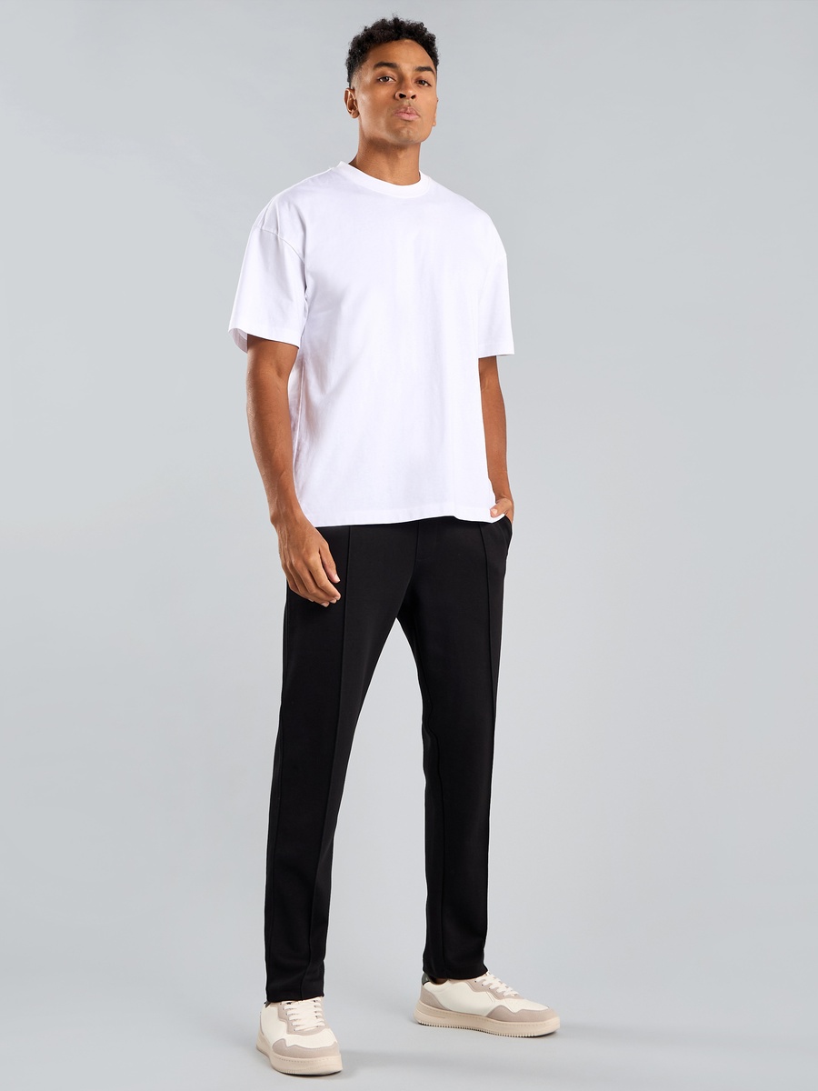 Plain Track Pants with Drawstring Closure