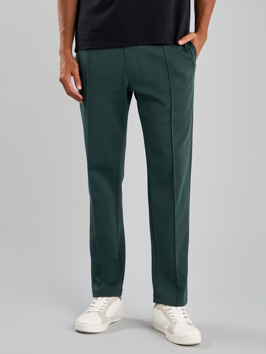 Plain Track Pants with Drawstring Closure