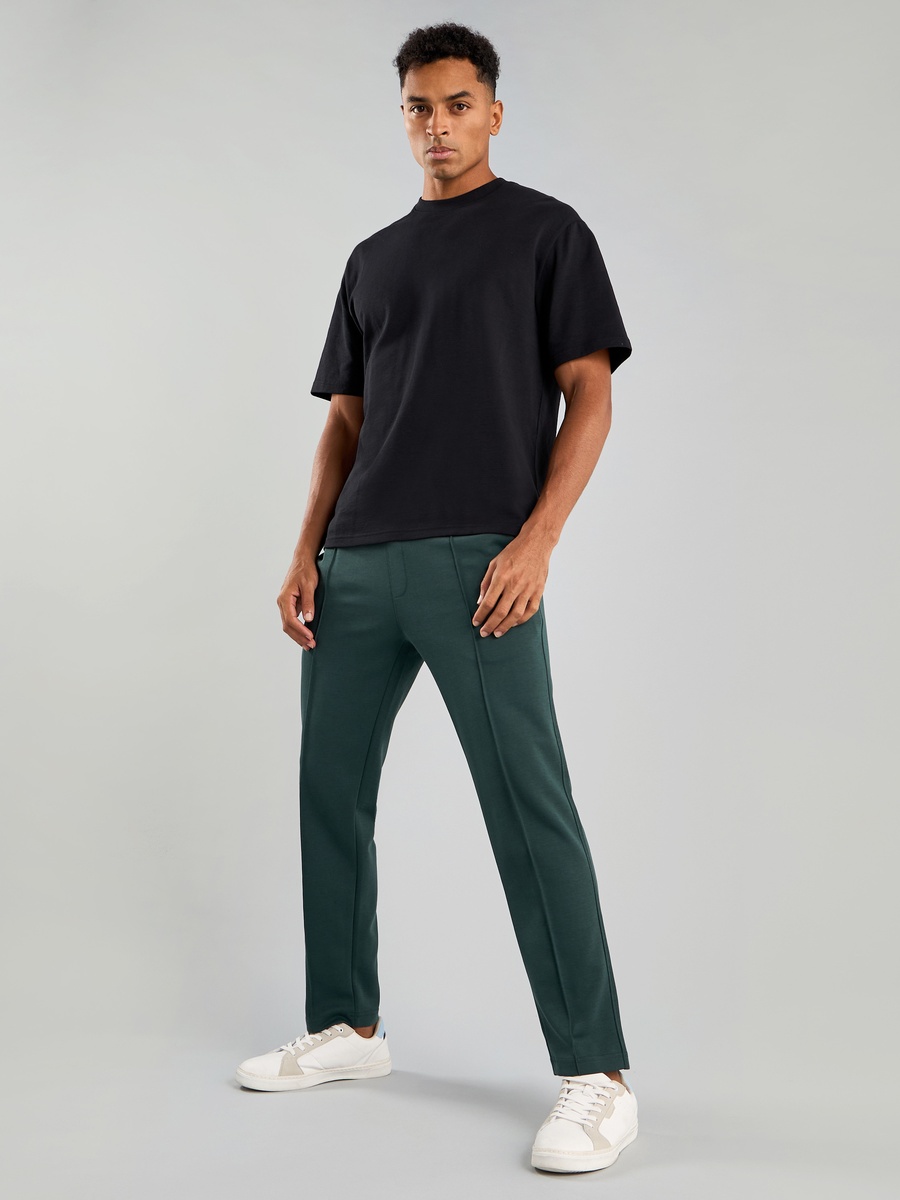 Plain Track Pants with Drawstring Closure