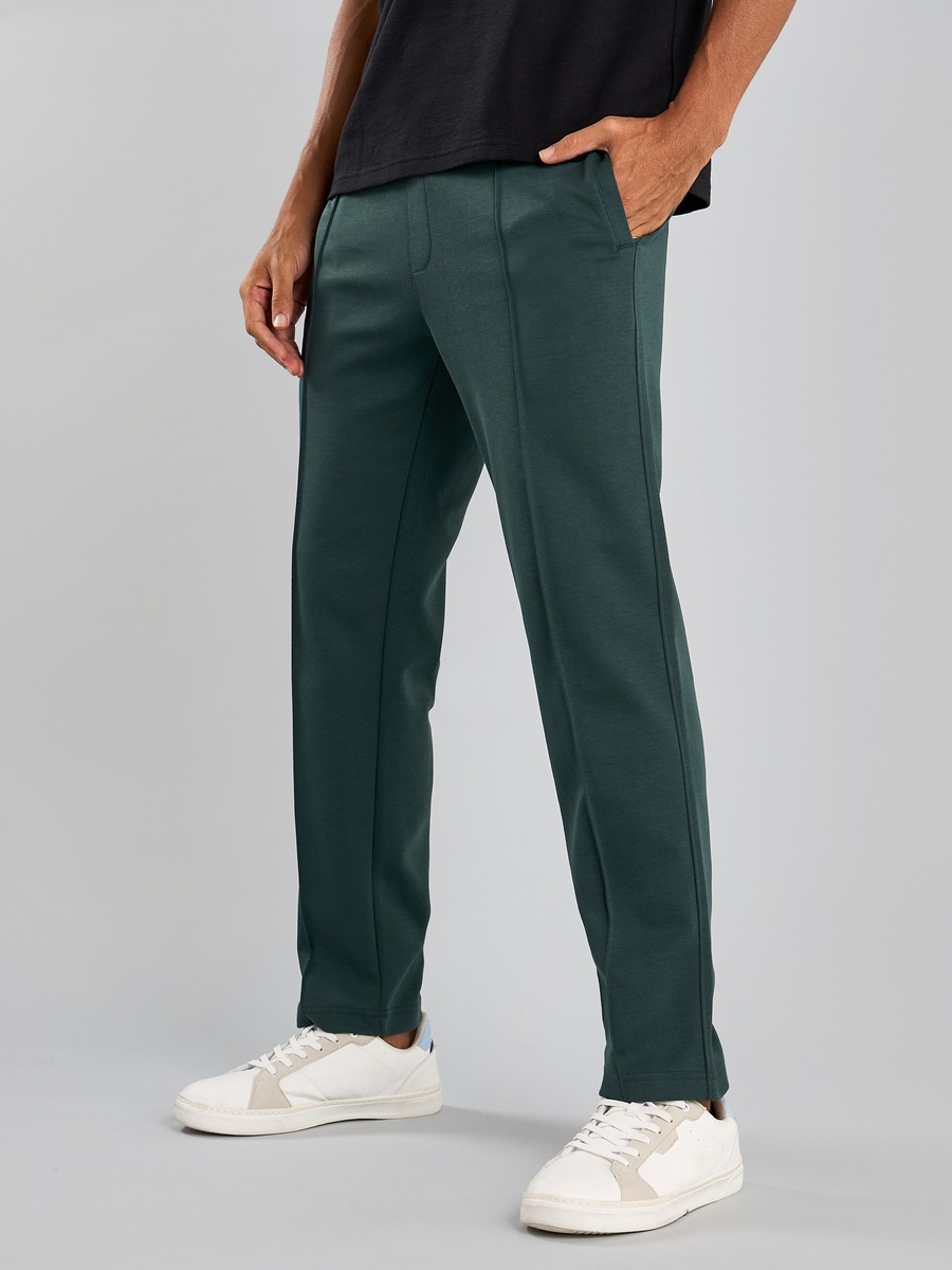 Plain Track Pants with Drawstring Closure