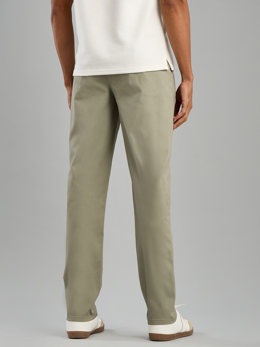 Plain Slim Fit Chinos with Pockets