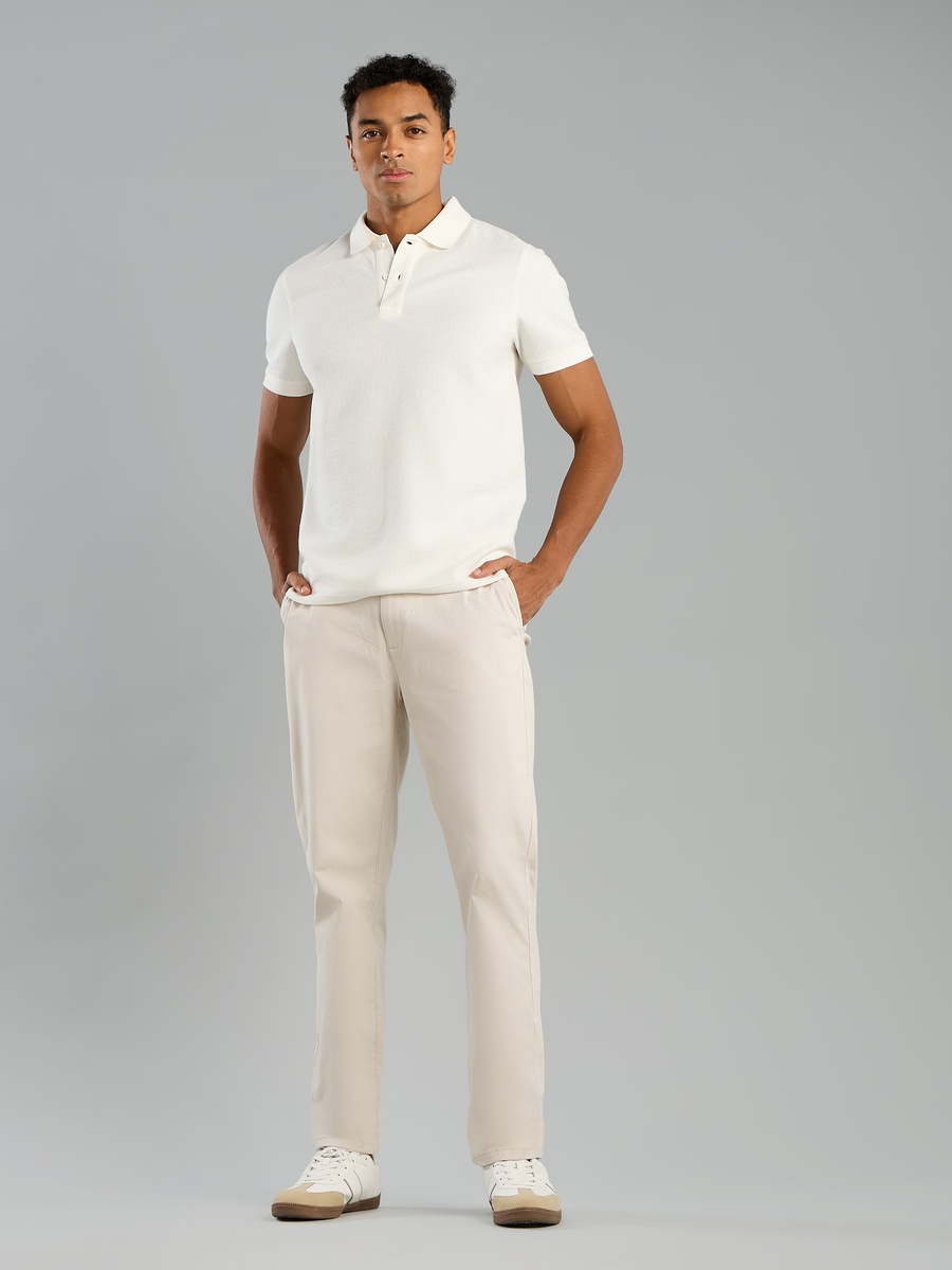 Plain Slim Fit Chinos with Pockets