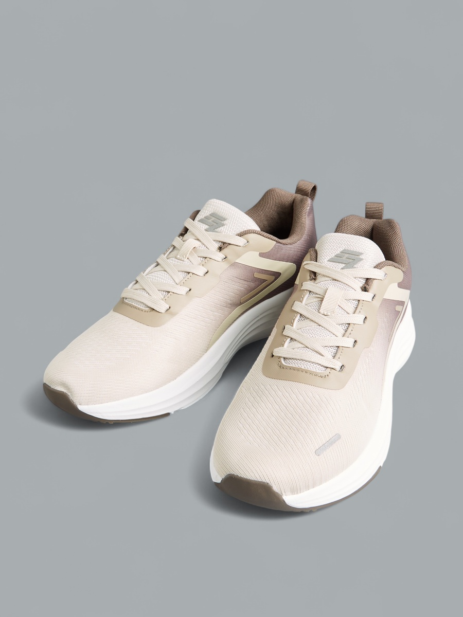 Panelled Sports Shoes with Lace-Up Closure