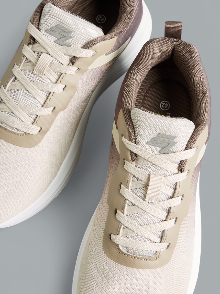 Panelled Sports Shoes with Lace-Up Closure