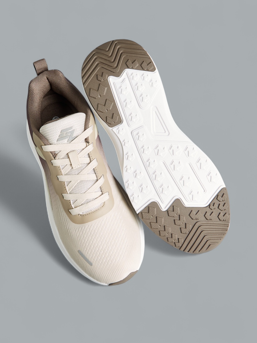 Panelled Sports Shoes with Lace-Up Closure
