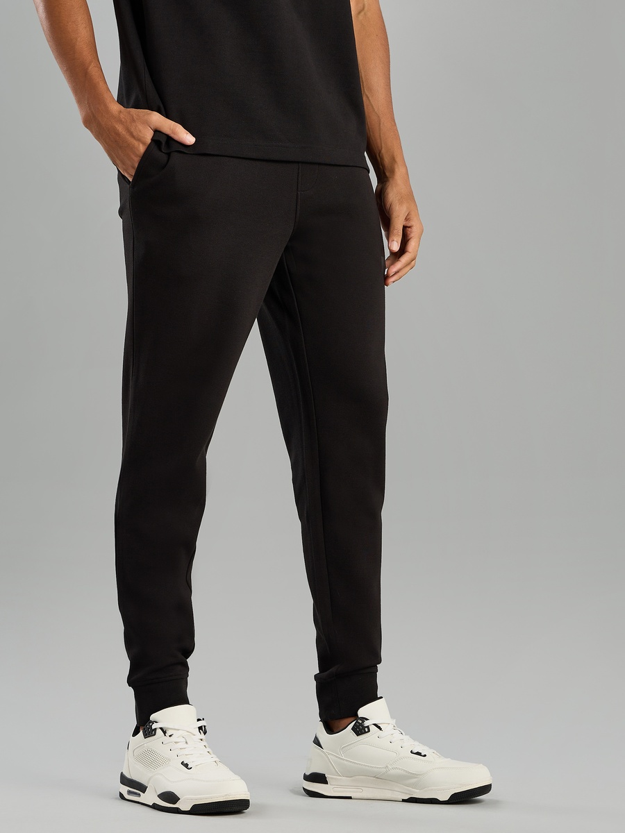 Plain Joggers with Drawstring Closure
