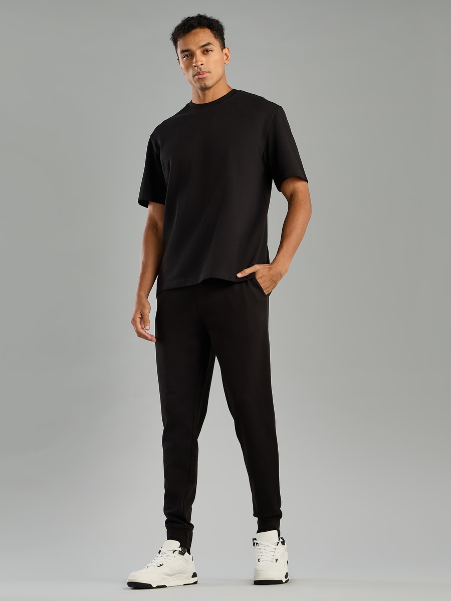 Plain Joggers with Drawstring Closure