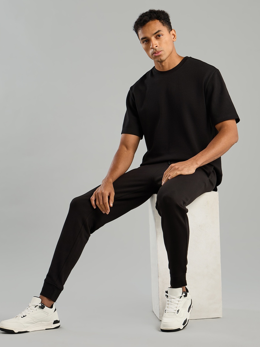 Plain Joggers with Drawstring Closure