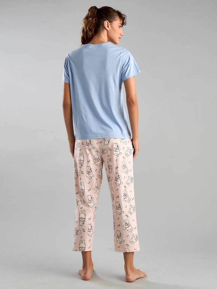 Winnie the Pooh Print Cotton Pyjama Set
