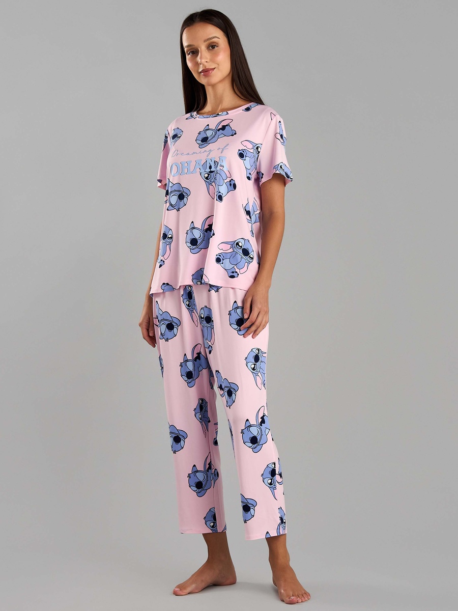 All-Over Stitch Print Pyjama Set
