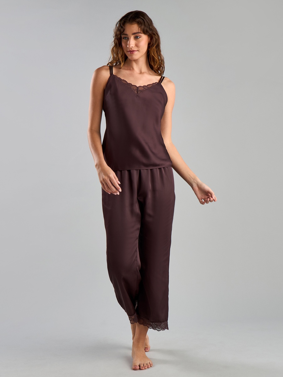 Lace Trim Camisole and Pyjama Set