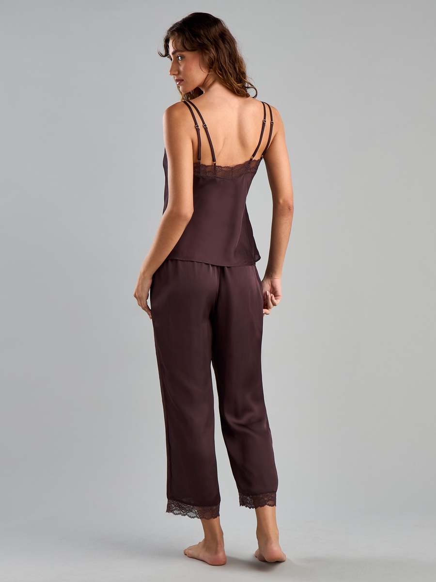 Lace Trim Camisole and Pyjama Set
