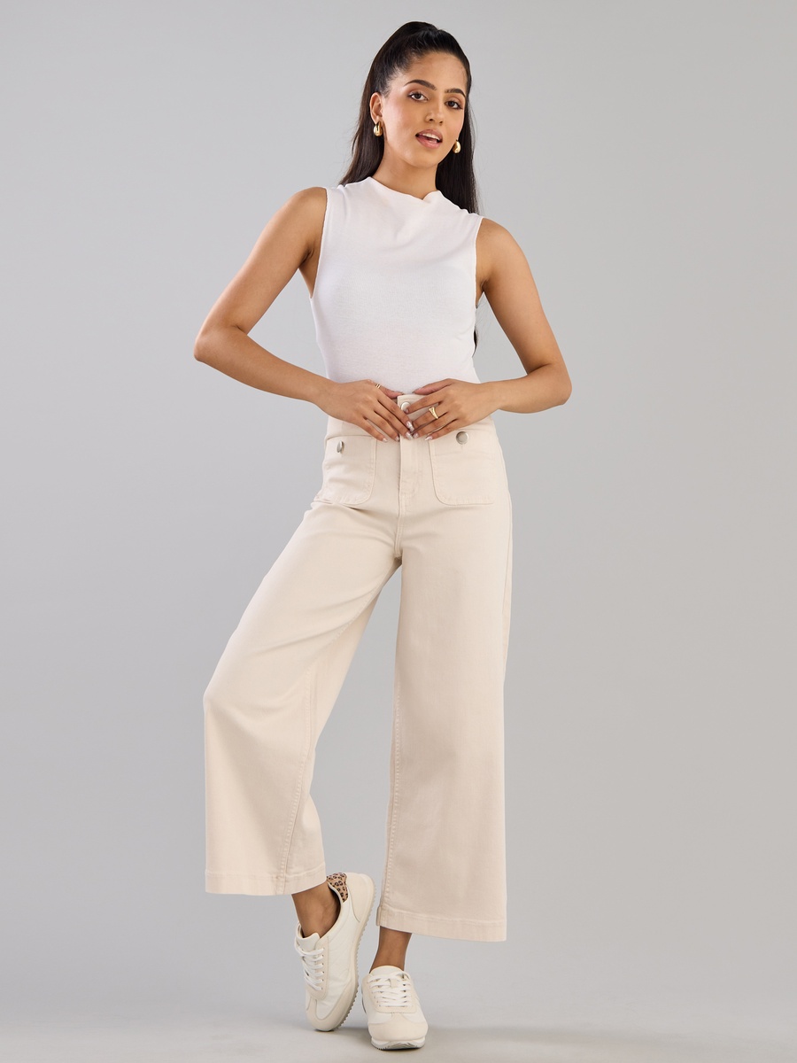 Plain Better Cotton Wide Leg Jeans