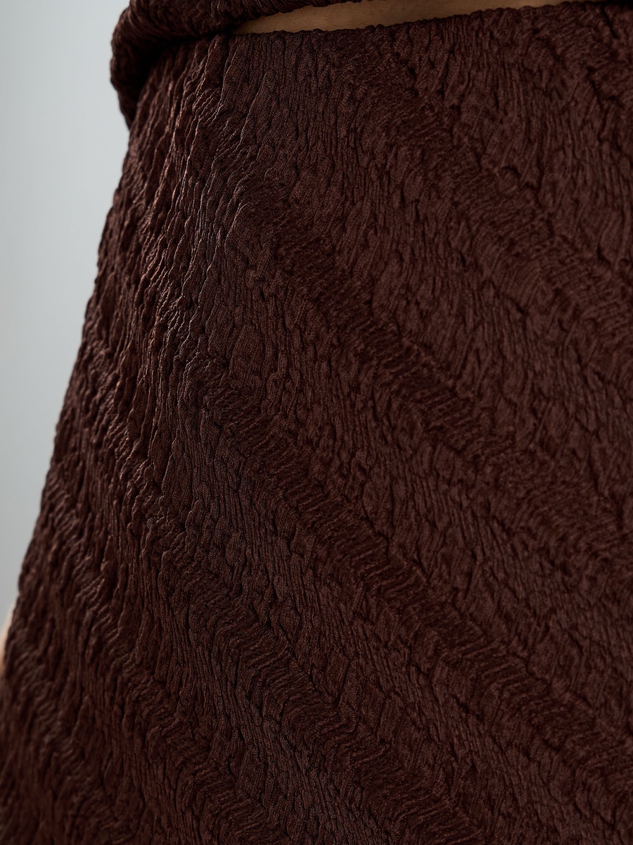 Textured Flared Maxi Skirt