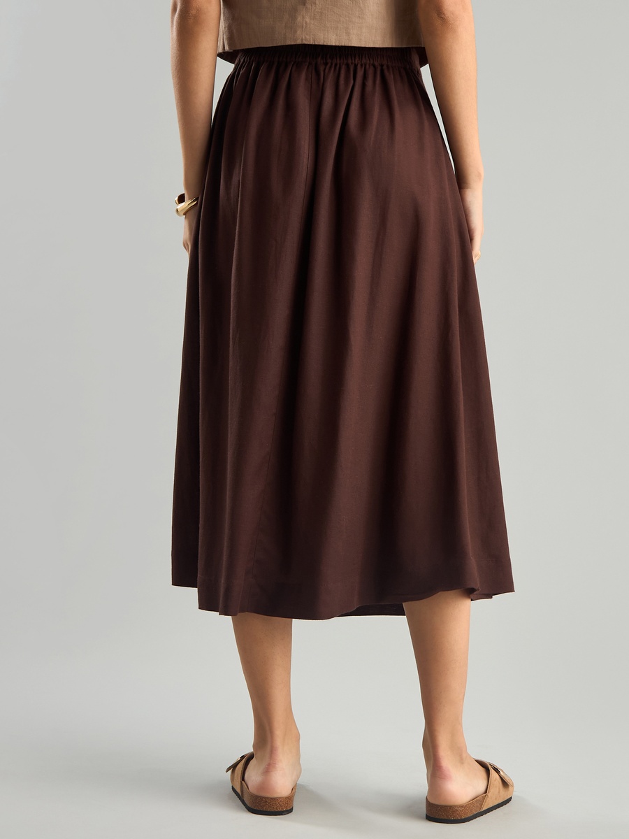 Plain Linen Wrap Skirt