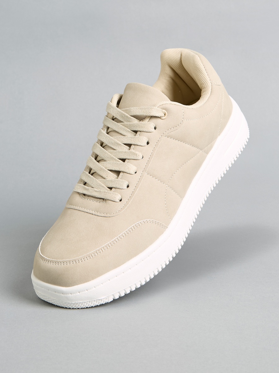 Stitch Detail Sneakers with Lace-Up Closure