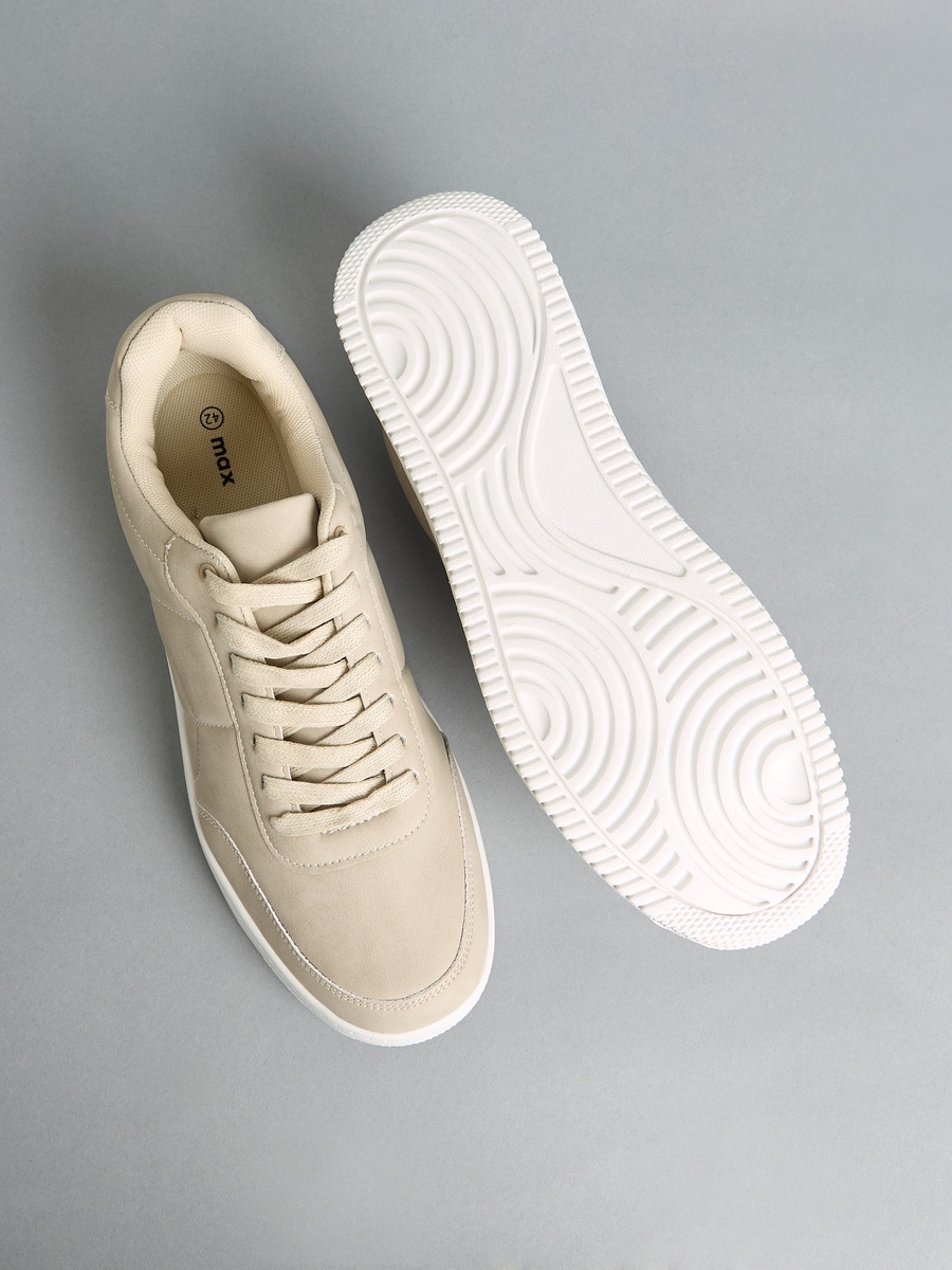Stitch Detail Sneakers with Lace-Up Closure