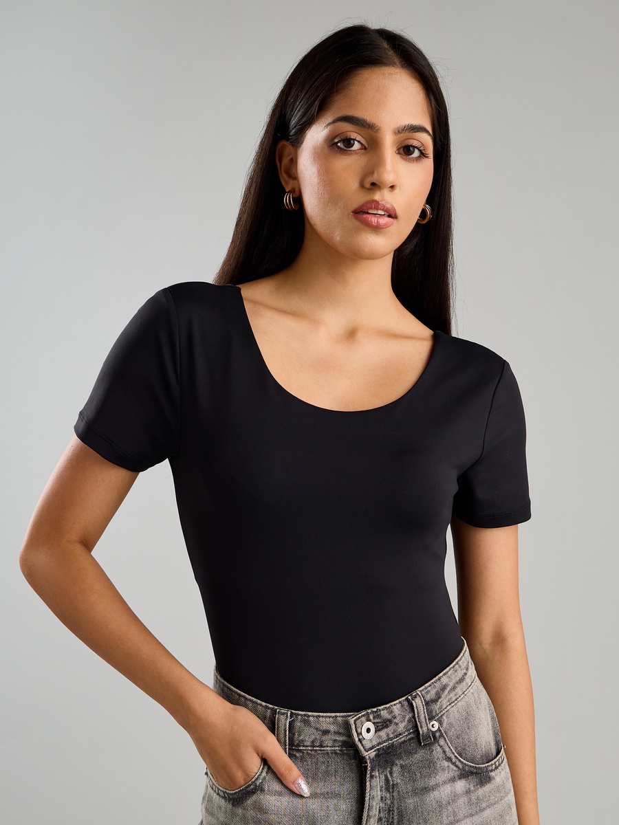 Plain Scoop Neck Bodysuit