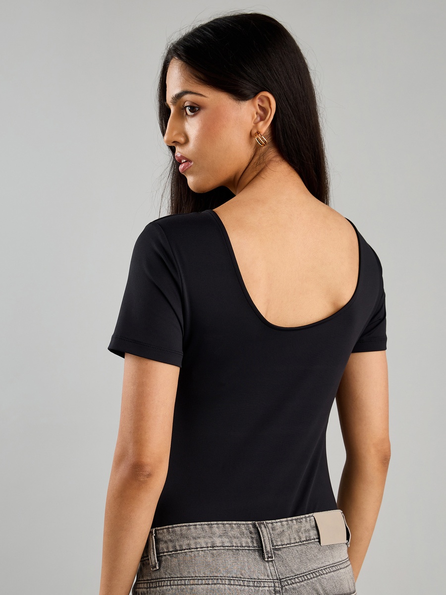 Plain Scoop Neck Bodysuit