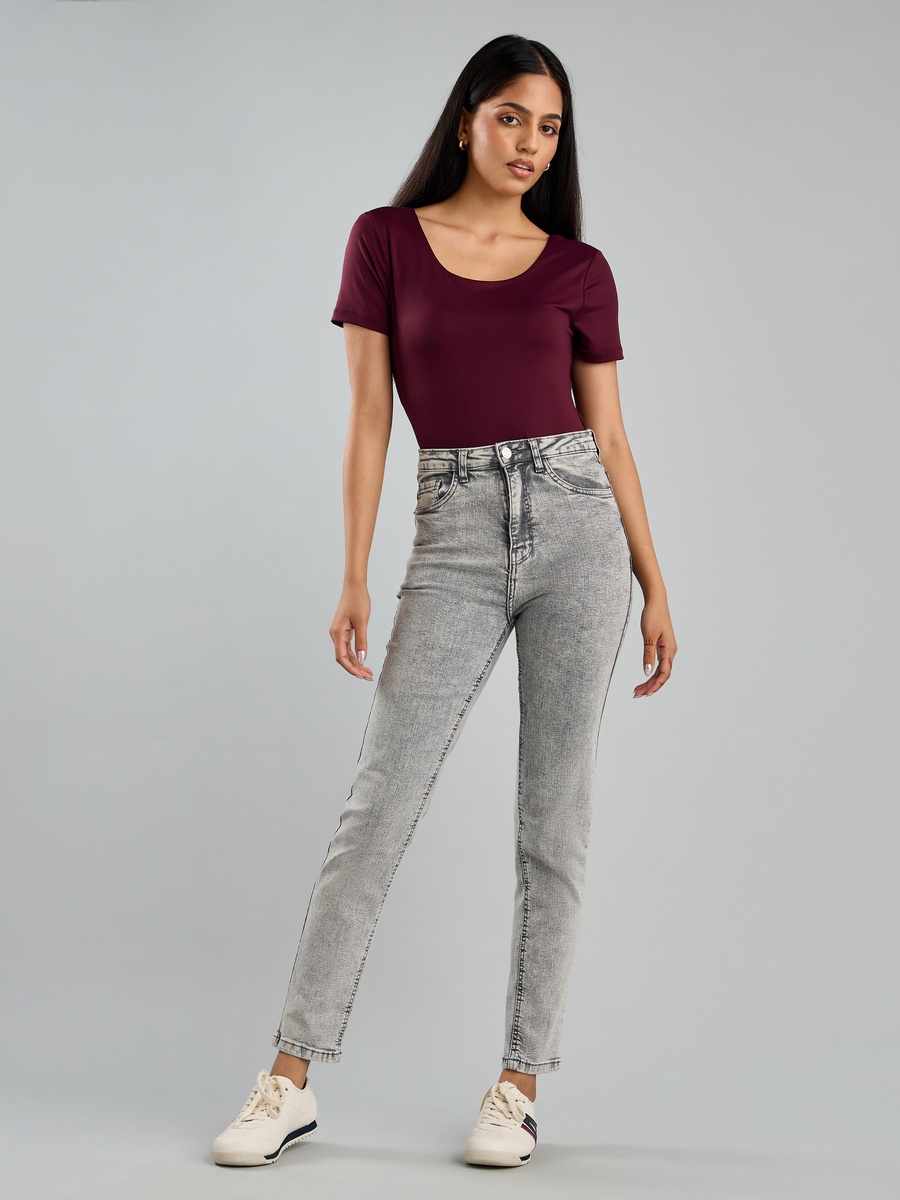 Plain Scoop Neck Bodysuit