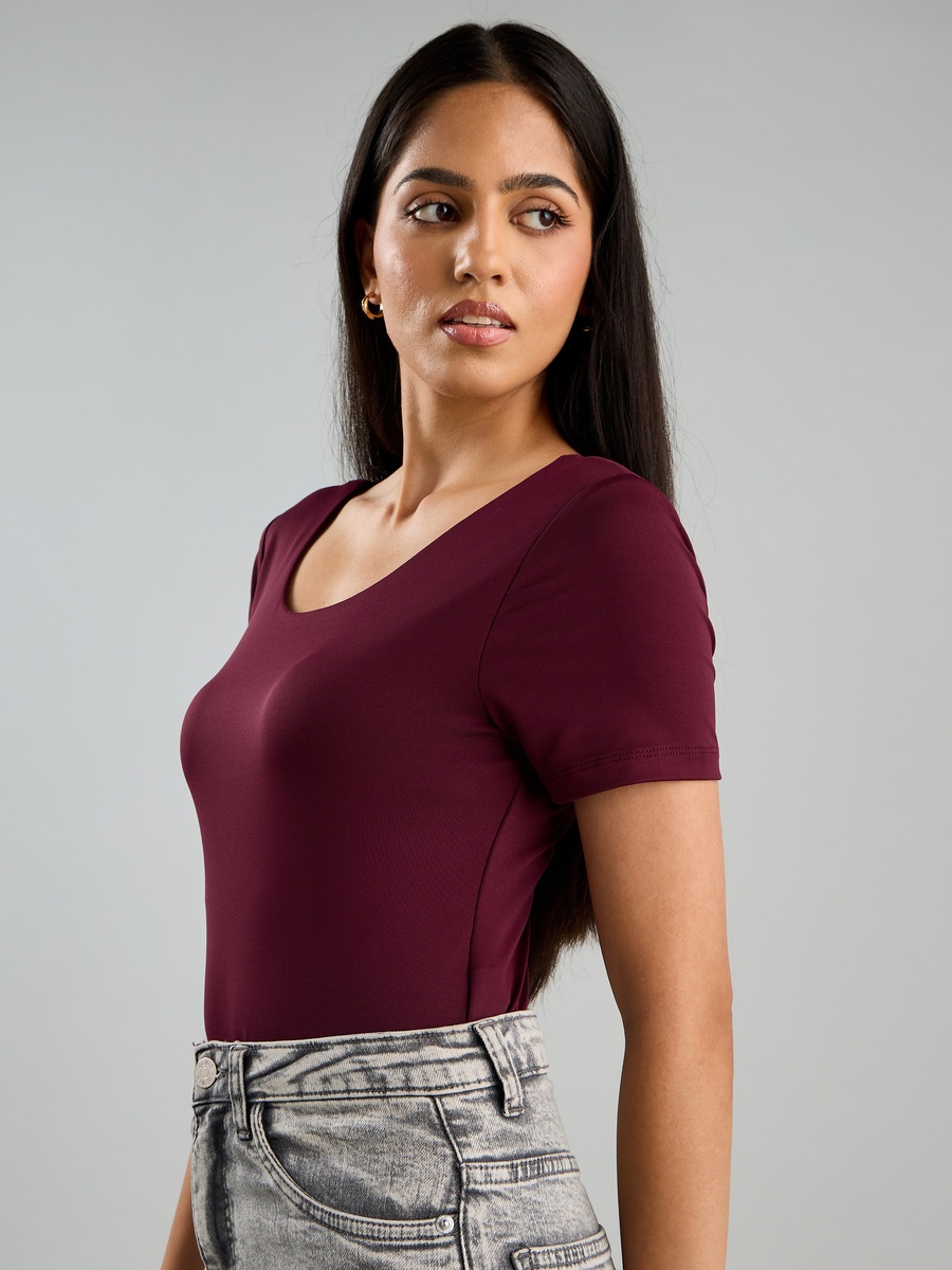 Plain Scoop Neck Bodysuit