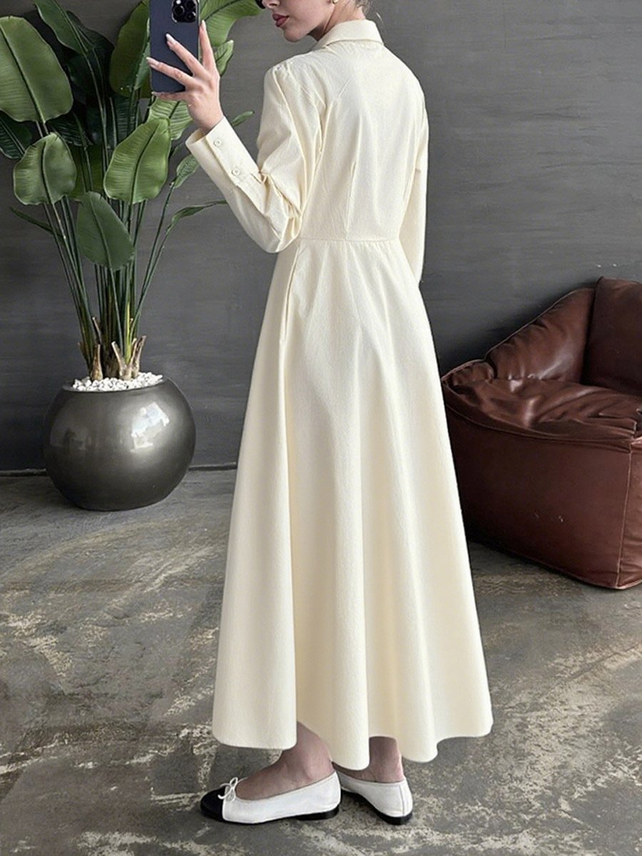 chinese dress ladies YM YOUMU Women Summer Button Down Satin Silk Shirt Dress Long Sleeves Tie  Waist Formal Midi Dress at Amazon Women's Clothing store