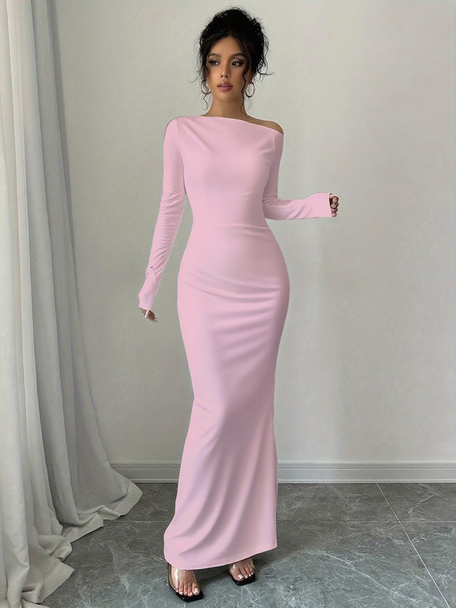 pink bodycon maxi dress Modest Bodycon Maxi Dress main image 0